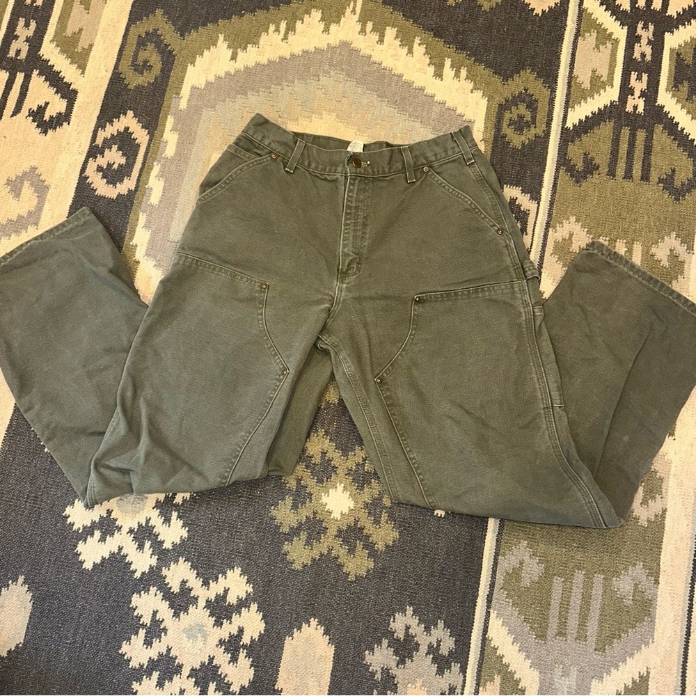 Carhartt B136 MOS Double Knee Canvas Work Pants Mens 32x32 UFCW USA (Fits 30x31) - Picture 2 of 8